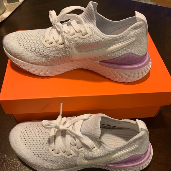nike running epic react 2 flyknit trainers in navy nike running epic react 2 flyknit trainers in navy